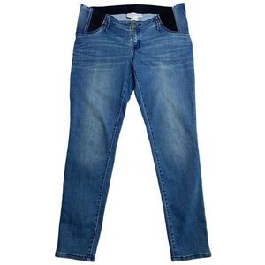 Isabel Maternity Medium Wash Denim Stretch Side Panel Jeans Jegging sz 8‎